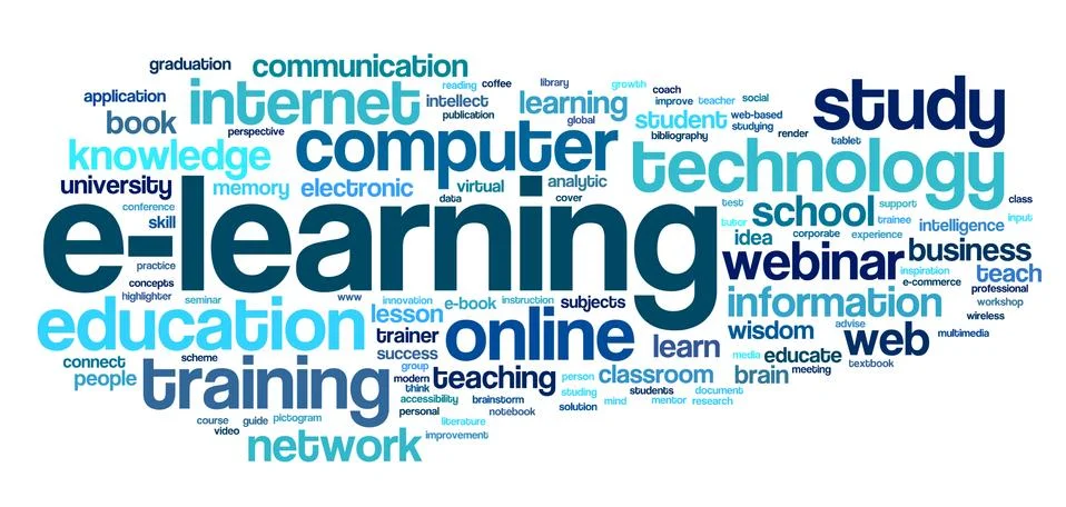 E-learning concept in tag cloud Stock Illustration