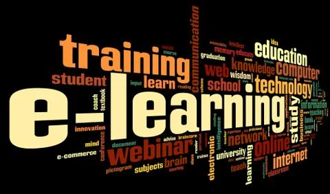 E-learning concept in tag cloud Stock Illustration