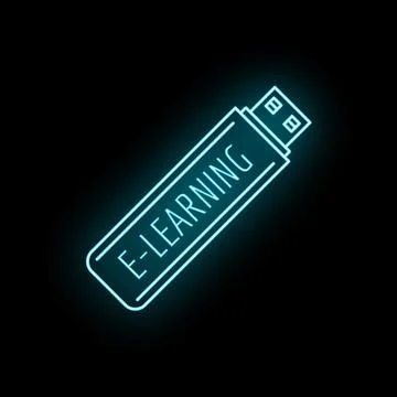 E learning content saving on usb drive concept Illustrazione stock