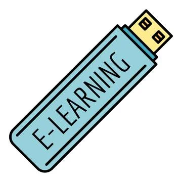 E learning content stored on a usb flash drive Illustrazione stock