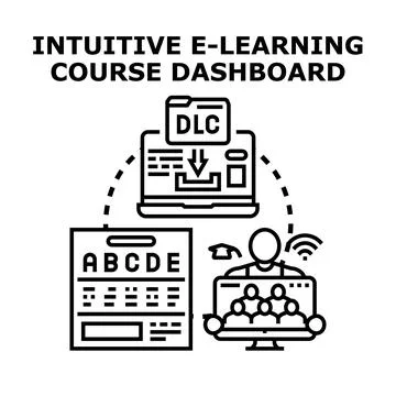 E learning course dashboard developing digital education platform Stock Illustration