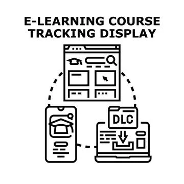 E learning course tracking display concept illustration Stock Illustration