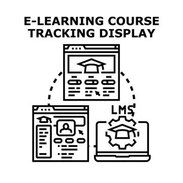 E learning course tracking learning management system Stock Illustration