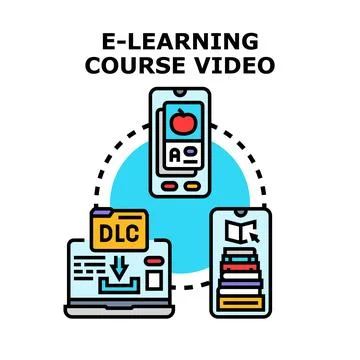 E learning course video content access strategy 스톡 일러스트