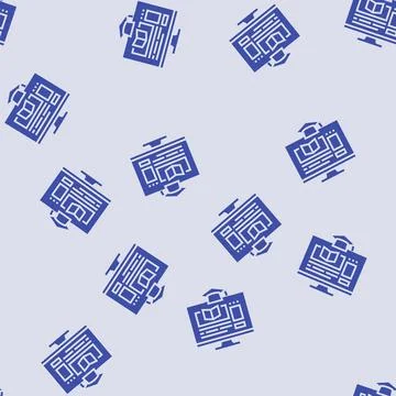 E learning courses online learning platform glyph seamless pattern 스톡 일러스트