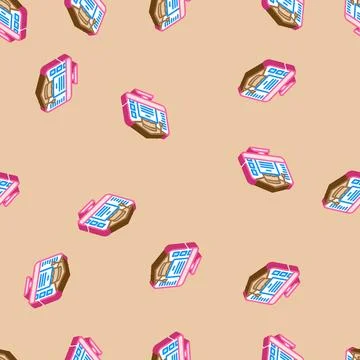 E learning courses online learning platform isometric icon seamless pattern Illustrazione stock