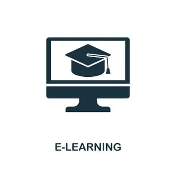 E-Learning creative icon. Simple element illustration. E-Learning concept symbol Stock Illustration