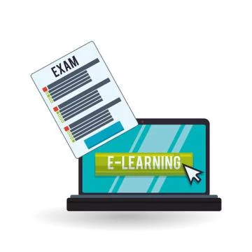 E-learning design. Education icon. Isolated illustration Illustrazione stock