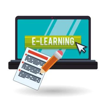 E-learning design. Education icon. Isolated illustration Stockillustratie