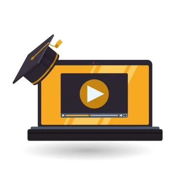 E-learning design. Education icon. Isolated illustration Stockillustratie