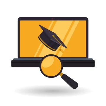 E-learning design. Education icon. Isolated illustration Illustrazione stock