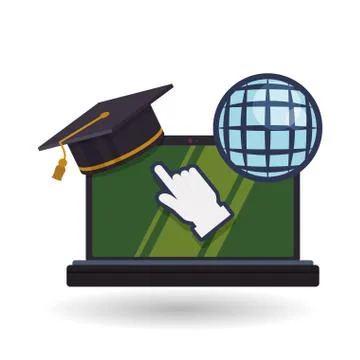 E-learning design. Education icon. Isolated illustration Stock Illustration