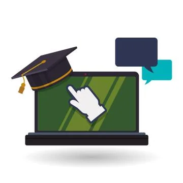 E-learning design. Education icon. Isolated illustration Illustrazione stock