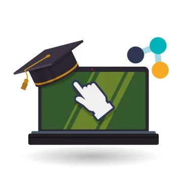 E-learning design. Education icon. Isolated illustration Illustrazione stock