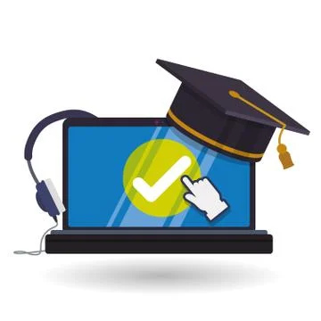 E-learning design. Education icon. Isolated illustration 스톡 일러스트