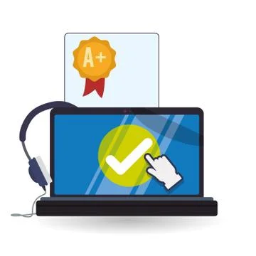 E-learning design. Education icon. Isolated illustration Stock Illustration