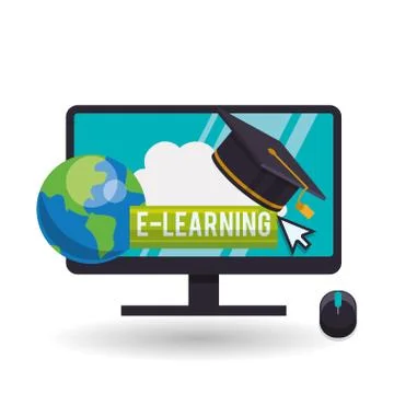 E-learning design. Education icon. Isolated illustration 스톡 일러스트