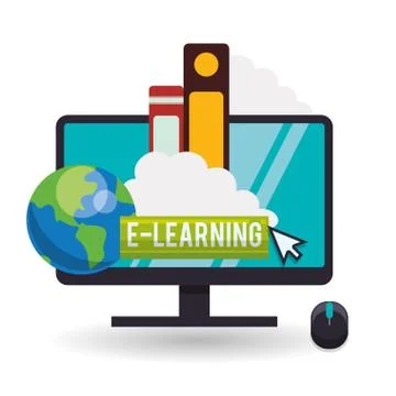 E-learning design. Education icon. Isolated illustration Illustrazione stock