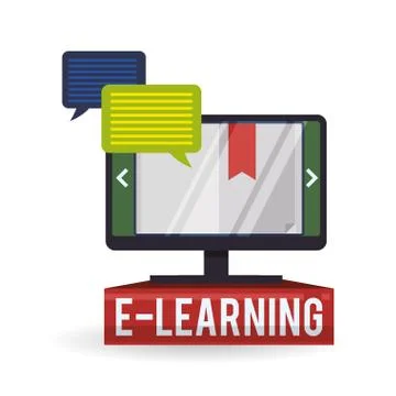 E-learning design. Education icon. Isolated illustration Illustrazione stock