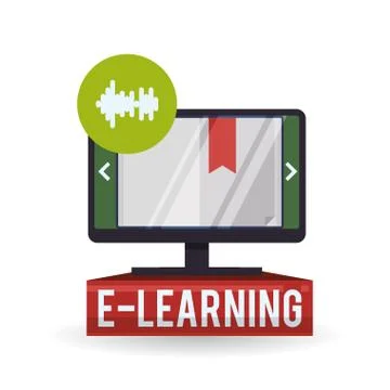 E-learning design. Education icon. Isolated illustration Illustrazione stock