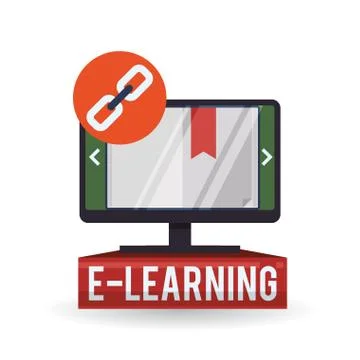 E-learning design. Education icon. Isolated illustration Stock Illustration