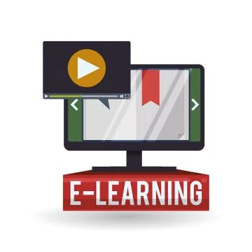 E-learning design. Education icon. Isolated illustration Illustrazione stock