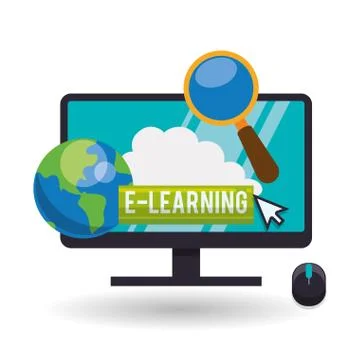 E-learning design. Education icon. Isolated illustration 스톡 일러스트
