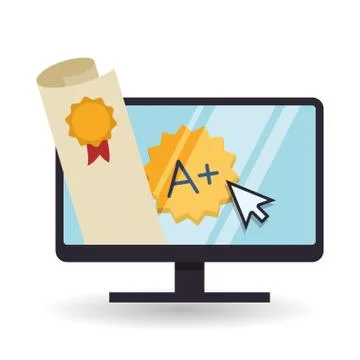 E-learning design. Education icon. Isolated illustration Stock Illustration