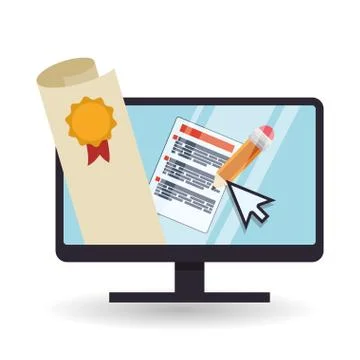 E-learning design. Education icon. Isolated illustration イラスト素材