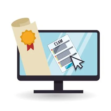 E-learning design. Education icon. Isolated illustration Illustrazione stock