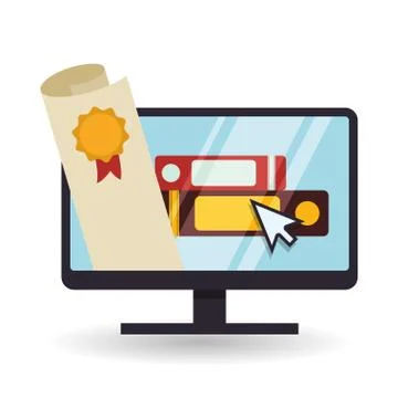 E-learning design. Education icon. Isolated illustration Illustrazione stock
