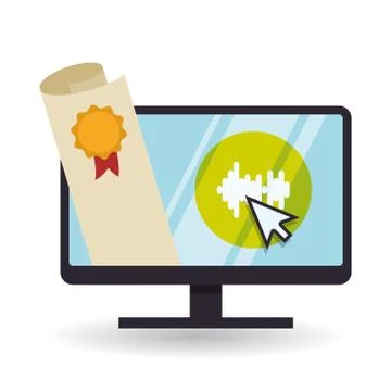 E-learning design. Education icon. Isolated illustration 스톡 일러스트
