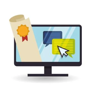 E-learning design. Education icon. Isolated illustration 스톡 일러스트
