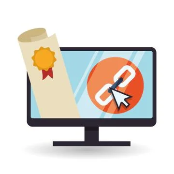 E-learning design. Education icon. Isolated illustration Stock Illustration