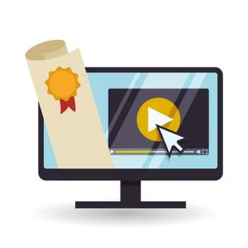 E-learning design. Education icon. Isolated illustration Stock Illustration