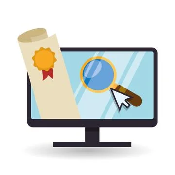 E-learning design. Education icon. Isolated illustration Stock Illustration