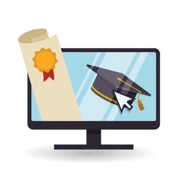 E-learning design. Education icon. Isolated illustration Illustrazione stock