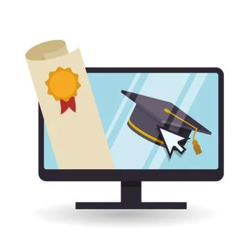E-learning design. Education icon. Isolated illustration 스톡 일러스트