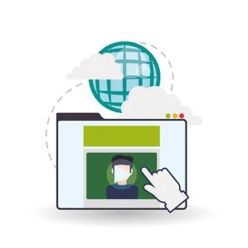 E-learning design. Education icon. Isolated illustration Illustrazione stock