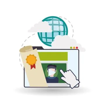 E-learning design. Education icon. Isolated illustration 스톡 일러스트