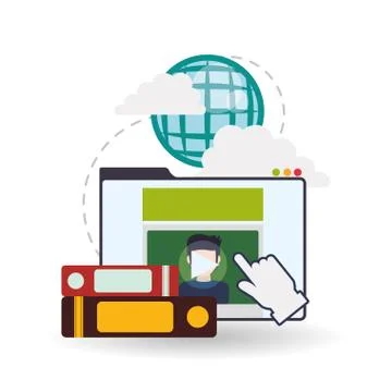 E-learning design. Education icon. Isolated illustration Illustrazione stock