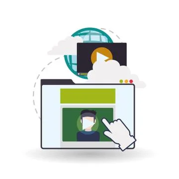 E-learning design. Education icon. Isolated illustration 스톡 일러스트