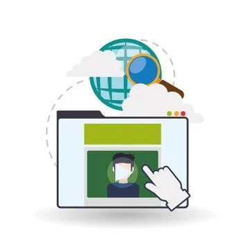 E-learning design. Education icon. Isolated illustration 스톡 일러스트