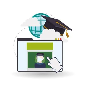 E-learning design. Education icon. Isolated illustration Illustration