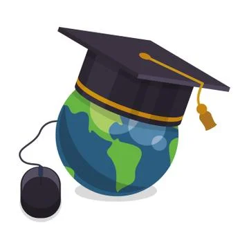 E-learning design. Education icon. Isolated illustration Illustrazione stock