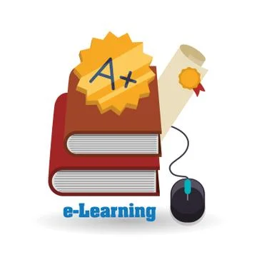 E-learning design. Education icon. Isolated illustration Illustrazione stock