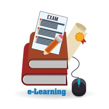 E-learning design. Education icon. Isolated illustration Illustrazione stock