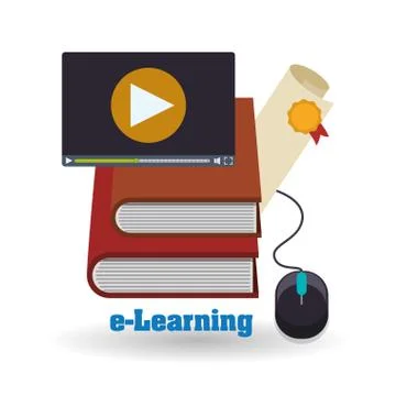 E-learning design. Education icon. Isolated illustration Stock Illustration