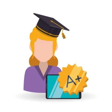 E-learning design. Education icon. Isolated illustration Illustrazione stock