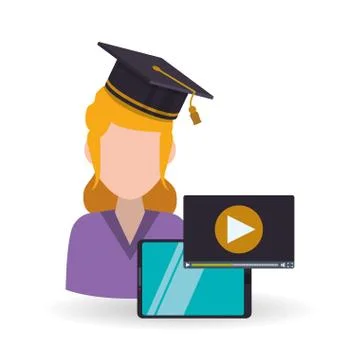 E-learning design. Education icon. Isolated illustration 스톡 일러스트